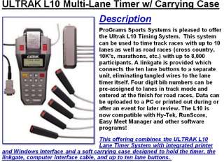ULTRAK L10+CASE Multi Lane Timer w/ Computer Interface  