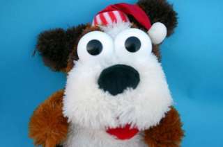 Barking Dog Christmas Santa Puppet Plush Stuffed Animal Sings Santa 