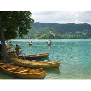  Rowing Boats for Hire, Lake Bled, Slovenia, Europe 