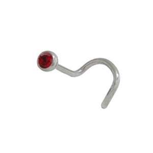 Nose Stud 316L Surgical Steel with Red Jewel   NSJ012 R2