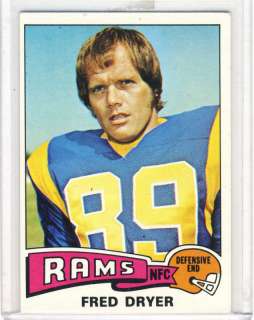 1975 TOPPS #312, FRED DRYER, L.A. RAMS, EX  