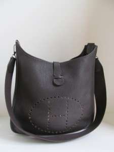 Hermes Evelyne Brown Leather Shoulder Bag GM /Cross Body/Tote  