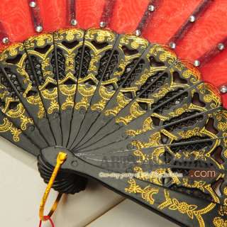 Red Battenburg Classical Bridal Parasol Umbrella (HS110007) + Fans 