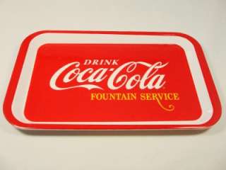 Red White Coca Cola plastic serving dinner rectangular plate tray 10 