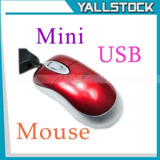 Retractable USB Optical Scroll Mouse for Laptop RED  