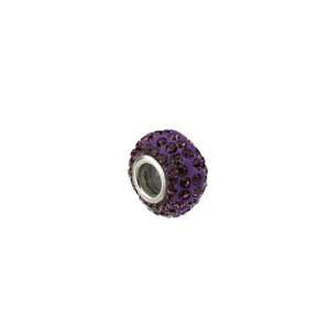   Purple Crystal Charm for Pandora and most 3mm Bracelets Jewelry