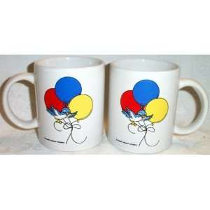  Blue Bird with Multi Color Balloons Coffee Cup Mug 