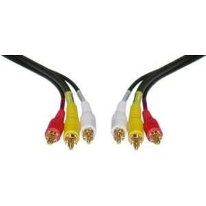 NEW Stereo / VCR RCA Cable, 2 RCA (Audio) + RCA RG59 Video Gold Plated 
