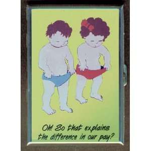  CUTE EQUAL RIGHTS GENDER PAY GAP CIGARETTE CASE WALLET 