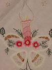   christmas embroidered tablecloth cut out table topper bells candles