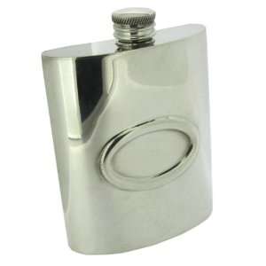  Sheffield Pewter 5oz Oval Flask (Made in UK) Kitchen 