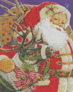 SANTA AND HIS REINDEER COUNTED CROSS STITCH PATTERN  