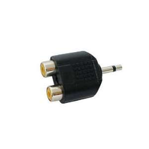  DUAL PHONO (RCA) JACKS TO 1/8 PHONE MONO PLUG ADAPTER 