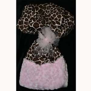  Pink Giraffe Stroller Blanket W/pink Border Baby