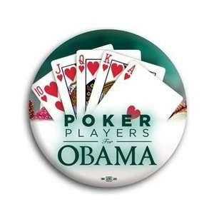  Poker Players for Obama Photo Button   2 1/4 Everything 
