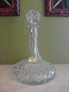Block Olympic Ships Decanter mouth blown hand cut 24% lead crystal 