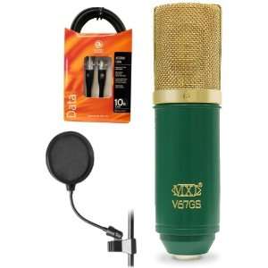  MXL V67G S Condenser Microphone Bundle w/Pop Filter and 10 