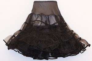 NEW BLACK Girls 50s Crinoline Petticoat Slip 7/8/9  