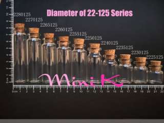 10 1000p Clear Glass Bottle Vial Cork 4ml Pyrex 2225125  