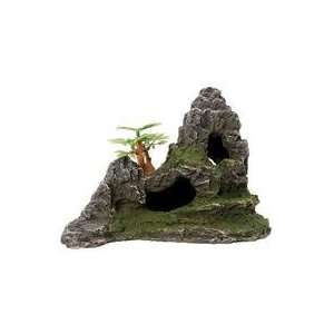   Elements Sloping Mountain W/ Cave Ornament / Size By Pure Aquatic Pet