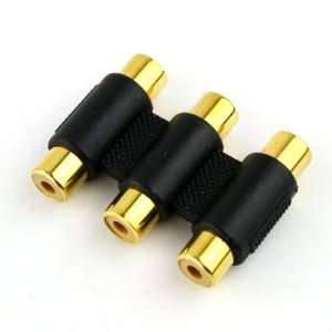  3 RCA Female to Female F/f Connector Adaptor for Tv DVD 