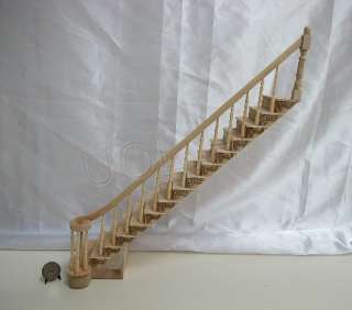   wood carved right staight staircase (Self assembled) for doll house