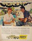 1958 Hertz Rent a Car Ad Movie TV Star Esther Williams