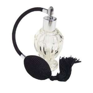  Refillable Empty Glass Perfume Bottle Black Bulb with Tassel Spray 
