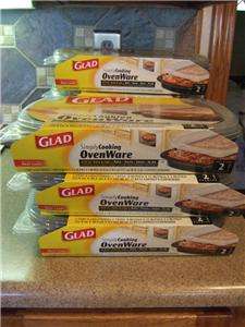   Reusable Glad Ovenware Pans Plastic Storage Containers w Lids 9x12