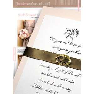  Wedding Invitations Kit Magnolia Pink with Latte Brown 