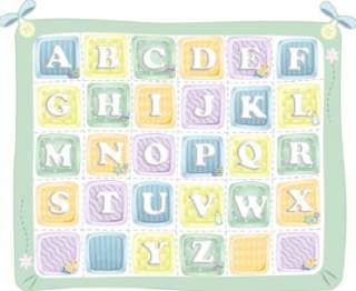 New Baby Nursery Patchwork Block Quilt Wall Mural  