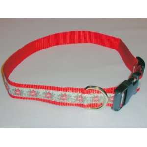   COLLAR Sandia Pet Products Christmas Peace on Red Large Dog Collar