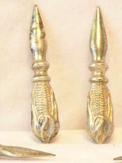   OF 8 SILVER PLATED CORN SHAPED CORN ON THE COB HOLDERS OR PICKS  
