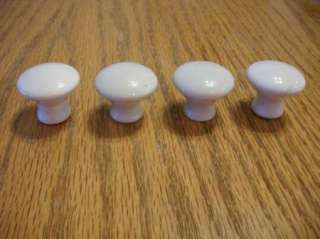 small WHITE Porcelain ceramic Cabinet Knobs Drawer or Door pulls 
