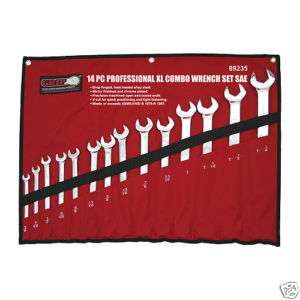 14PC PRO COMBINATION SAE STANDARD SIZE WRENCH TOOL SET  