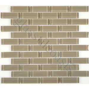  Silver Spring 1 x 3 Brown Crystile Solids Glossy Glass Tile 