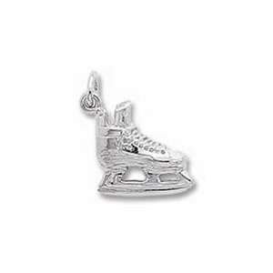  Hockey Skate Charm   Sterling Silver Jewelry