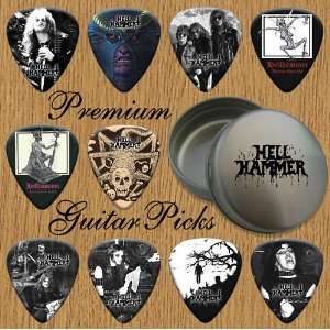    Hell Hammer 10 Premium Guitar Picks In Tin (0) Musical Instruments