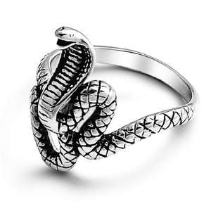    316L Stainless Steel Cobra Snake Biker Casting Ring Size 9 Jewelry