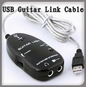 New USB to Guitar Interface Link Audio Cable for PC/MAC Recording 