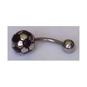 Quality Silver Soccer Ball Belly Button Ring  Sports 