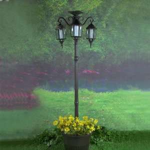  Sunergy Solar Powered 6.5 Lamp Post w/ 3 Lanterns and 