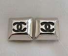 vintage Chanel silver clip earrings simple sophisticated 1 square 