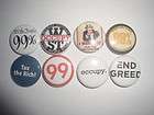 OCCUPY WALL STREET Buttons Pins Badges 99% Guy Fawkes Protest