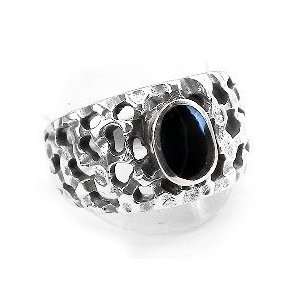 Sterling Silver Black ONYX Ancient Ring Size 9.5(Size 9,9.5,10.5,11.5 