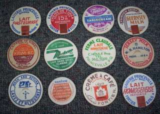 Up for auction is a great assortment of milk and cream bottle caps 