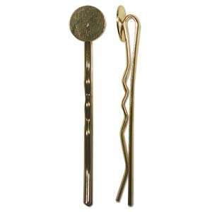  Hair Pin / Stick Gold Plated (12) With 10mm Pad 24056 