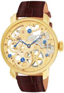 mechanical skeleton watch comes in a brilliant gold color. This watch 