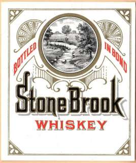 Antique Pre Pro Stone Brook Whiskey Label Early 1900s?  