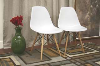 Mid Century Modern White Side Dining Chairs Chair Set  